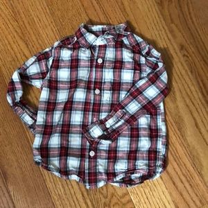 Plaid button long sleeve shirt